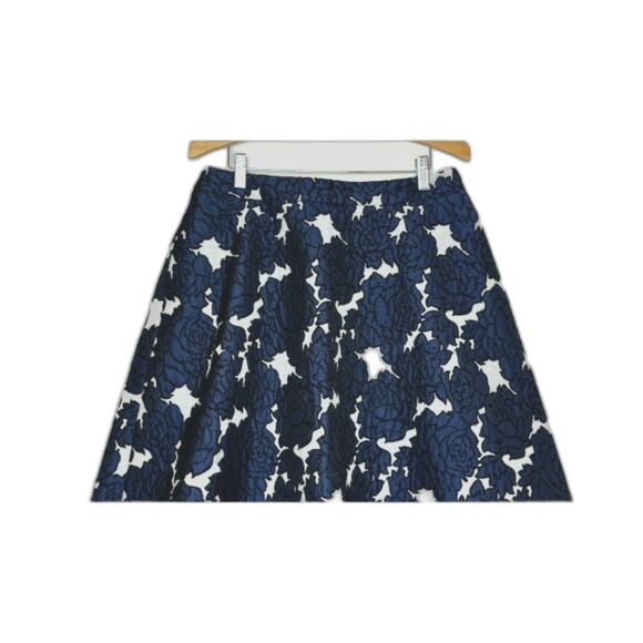 LANE BRYANT NAVY BLUE FLORAL BROCADE FULL SKIRT WITH POCKETS NWT SIZE 14 - Picture 3 of 11